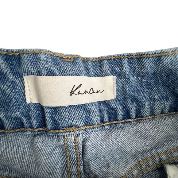 KanCan‎ Womens Light Wash High Rise Distressed Relaxed Fit Straight Jeans 5/26 - Picture 7 of 8